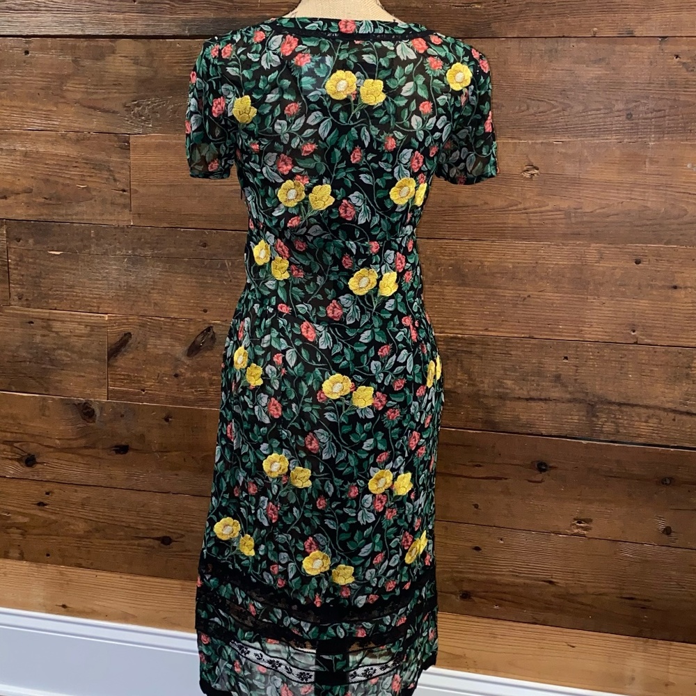 COACH sheer green floral lace dress - Picture 4 of 5